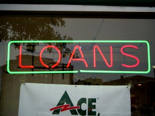 Payday lending loans sign