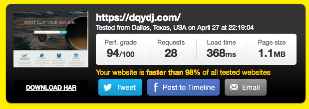 DQYDJ Homepage Response Time