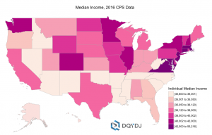 Median Income Per State, 2015, United States