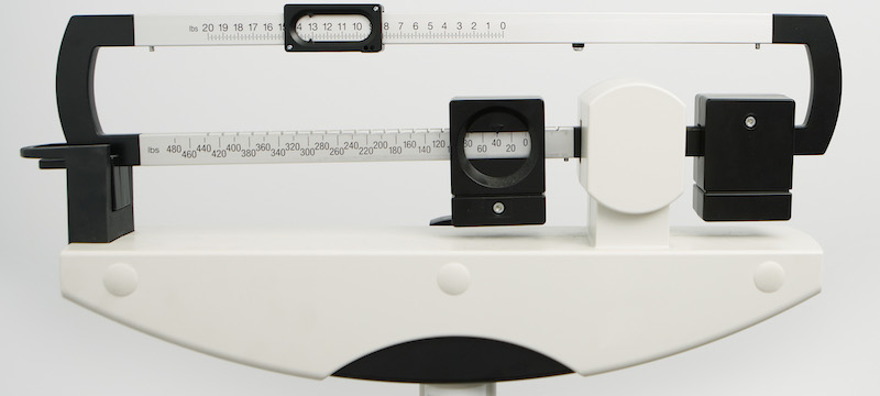 The BMI Calculator requires weight from a scale like this one.